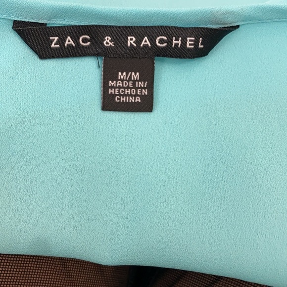 Zac & Rachel Teal Cold Shoulder Blouse M - Picture 6 of 10